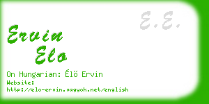 ervin elo business card