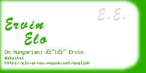 ervin elo business card